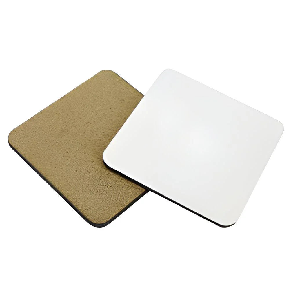 Sublimation MDF Coaster - Square - 9.5cm - Cork Base