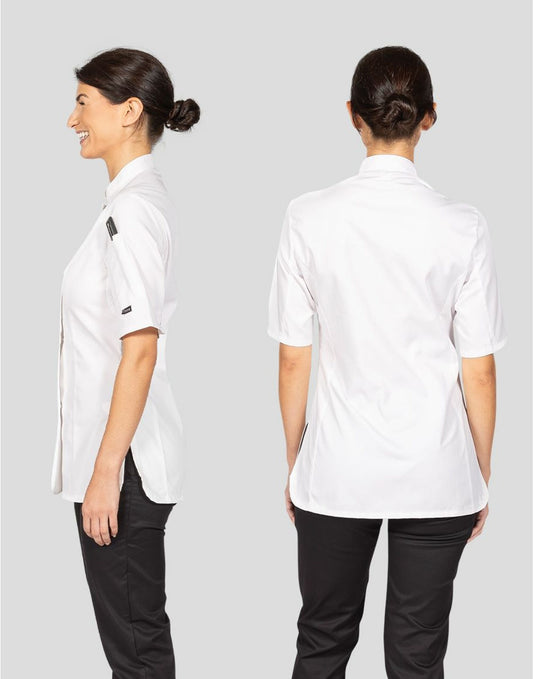 Ladies' Short Sleeve Fitted Chef's Jkt