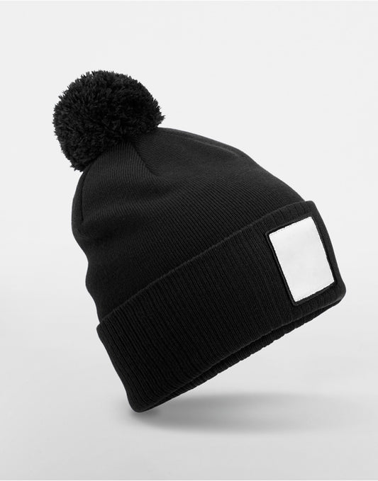 Appliqué Patch Pom Beanie