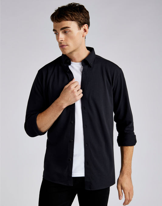 Tailored Fit Superwash Pique Shirt (LS)