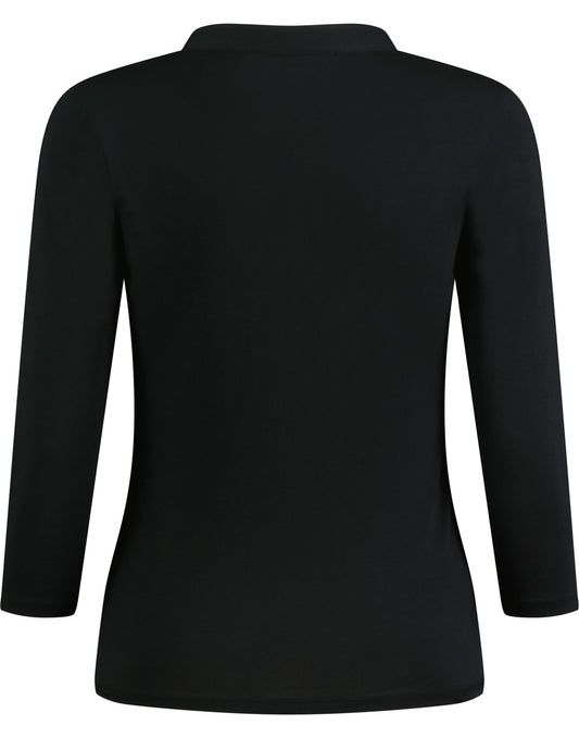Womens Regular Fit Mandarin Collar Top