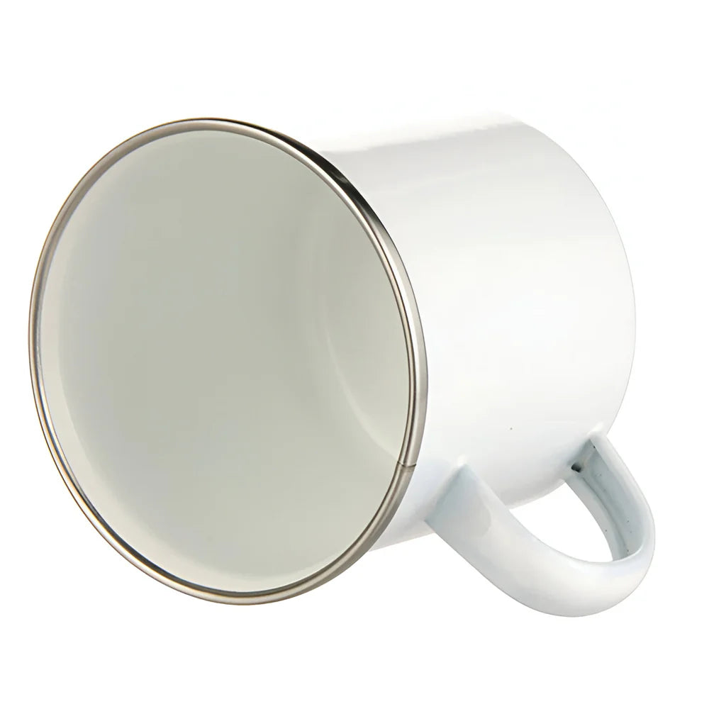 Mugs - Metal & Enamel Mugs - Box of 12 x 12oz White Ceramic Enamel Cup