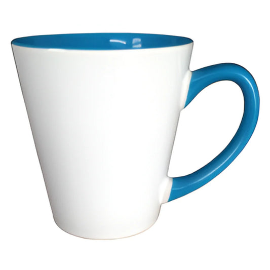 Mugs - Inner and Handle Colored - 12oz Latte - Light Blue