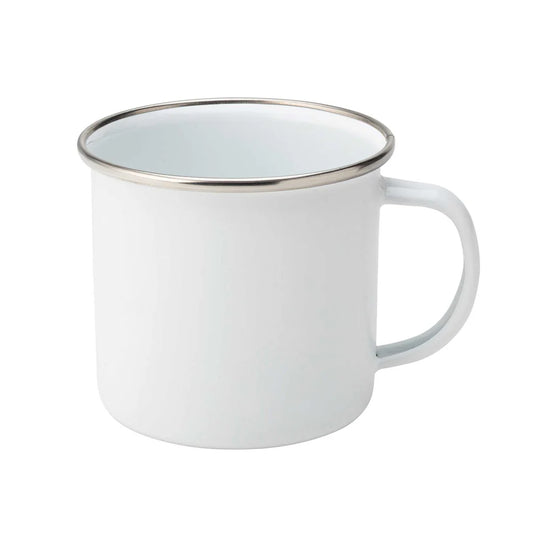 Mugs - Metal & Enamel Mugs - Box of 12 x 12oz White Ceramic Enamel Cup