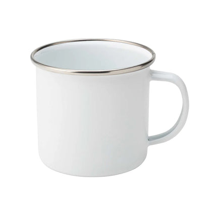 Mugs - Metal & Enamel Mugs - Box of 48 x 12oz White Ceramic Enamel Cup