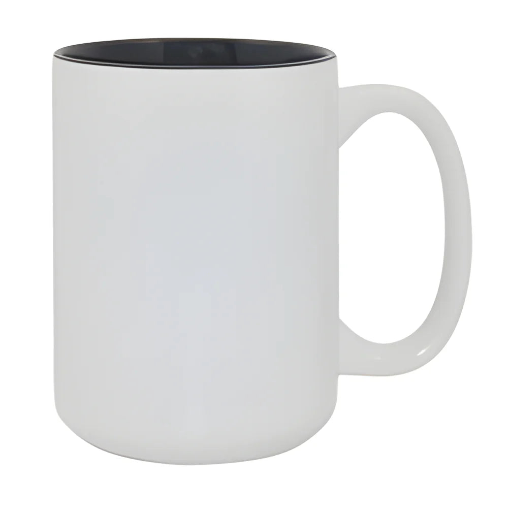 Mugs - 15oz - Two Tone Coloured Mugs - Black