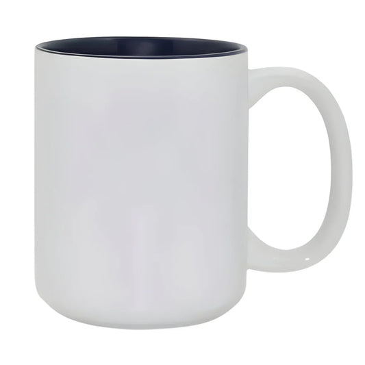 Mugs - 15oz - Two Tone Coloured Mugs - Dark Blue