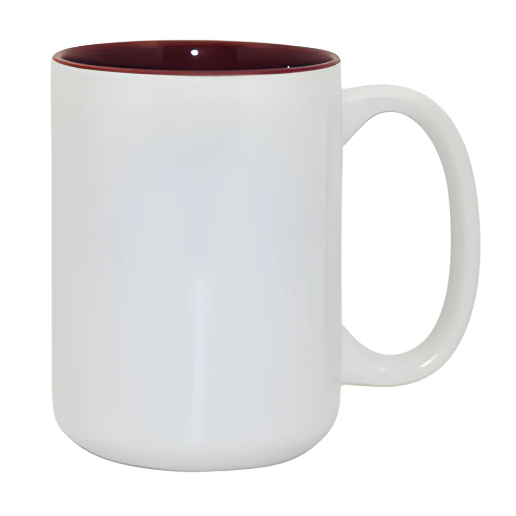 Mugs - 15oz - Two Tone Colored Mugs - Maroon