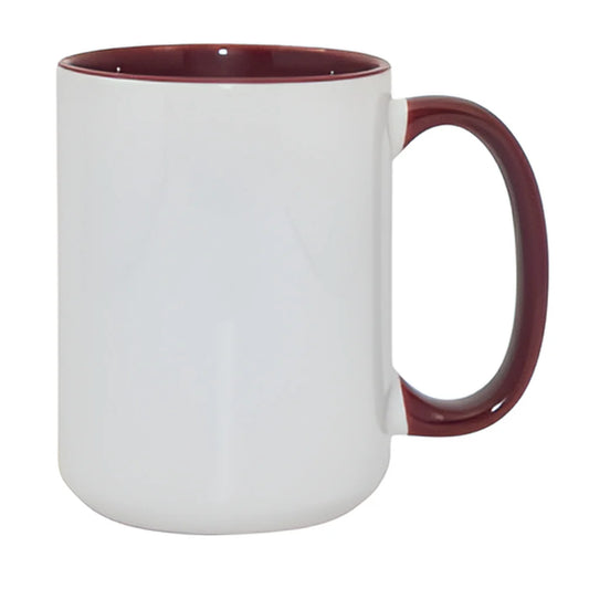 Mugs - 15oz - Inner and Handle Colored - Maroon