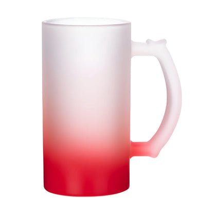 Mugs - GRADIENT - FROSTED - 16oz Glass 'Trigger' Stein - RED (1 Review)