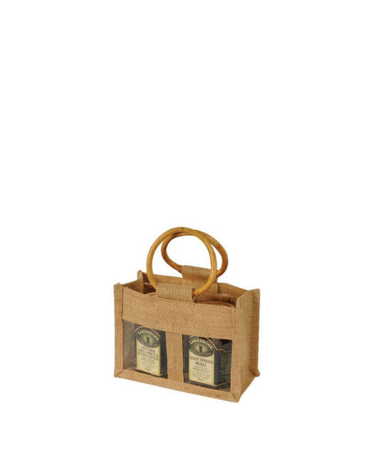 2 JAR MEDIUM Laminated Jute Bag with Plastic window