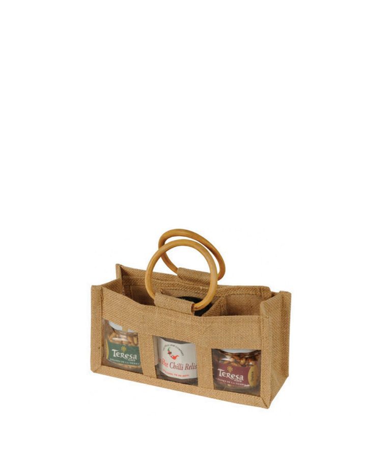 3 JAR MEDIUM Laminated Jute Bag with Plastic window