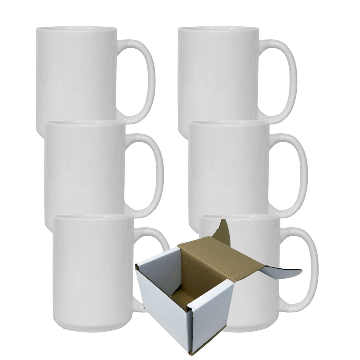 15oz White Custom Ceramic Sublimation Mug + Individual Gift Box
