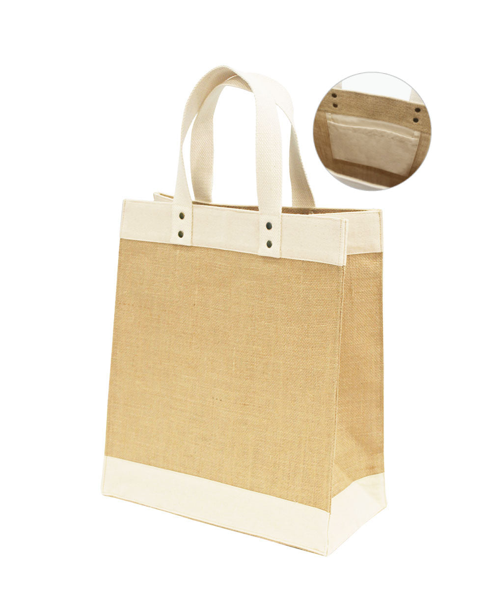 GIRI Laminated Jute Bag with Canvas Trims