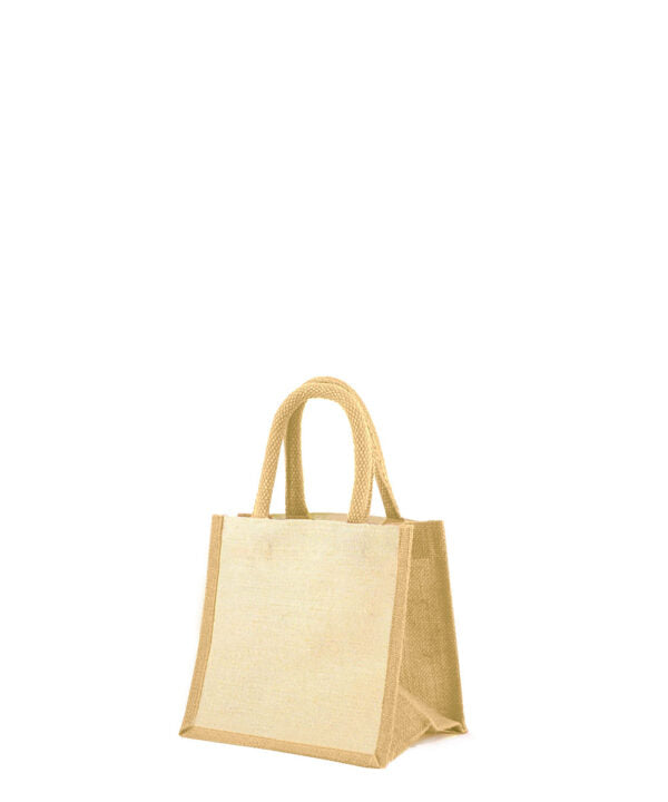 MINI JUKO Laminated Jutton Bag with Jute Gussets