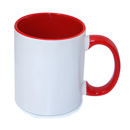 Mugs - 11oz - Inner and Handle Colored - Red