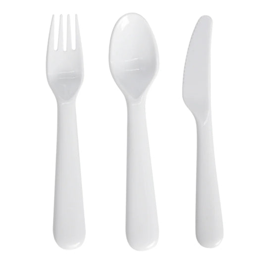 Polymer - Kids Cutlery Set - FULL POLYMER - White