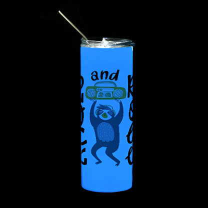 Water Bottles - GLOW IN DARK - 600ml - BLUE - Stainless Steel