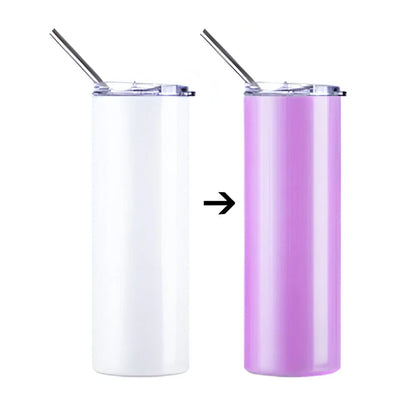 Water Bottles - UV COLOUR CHANGING - 600ml - Violet - Stainless Steel