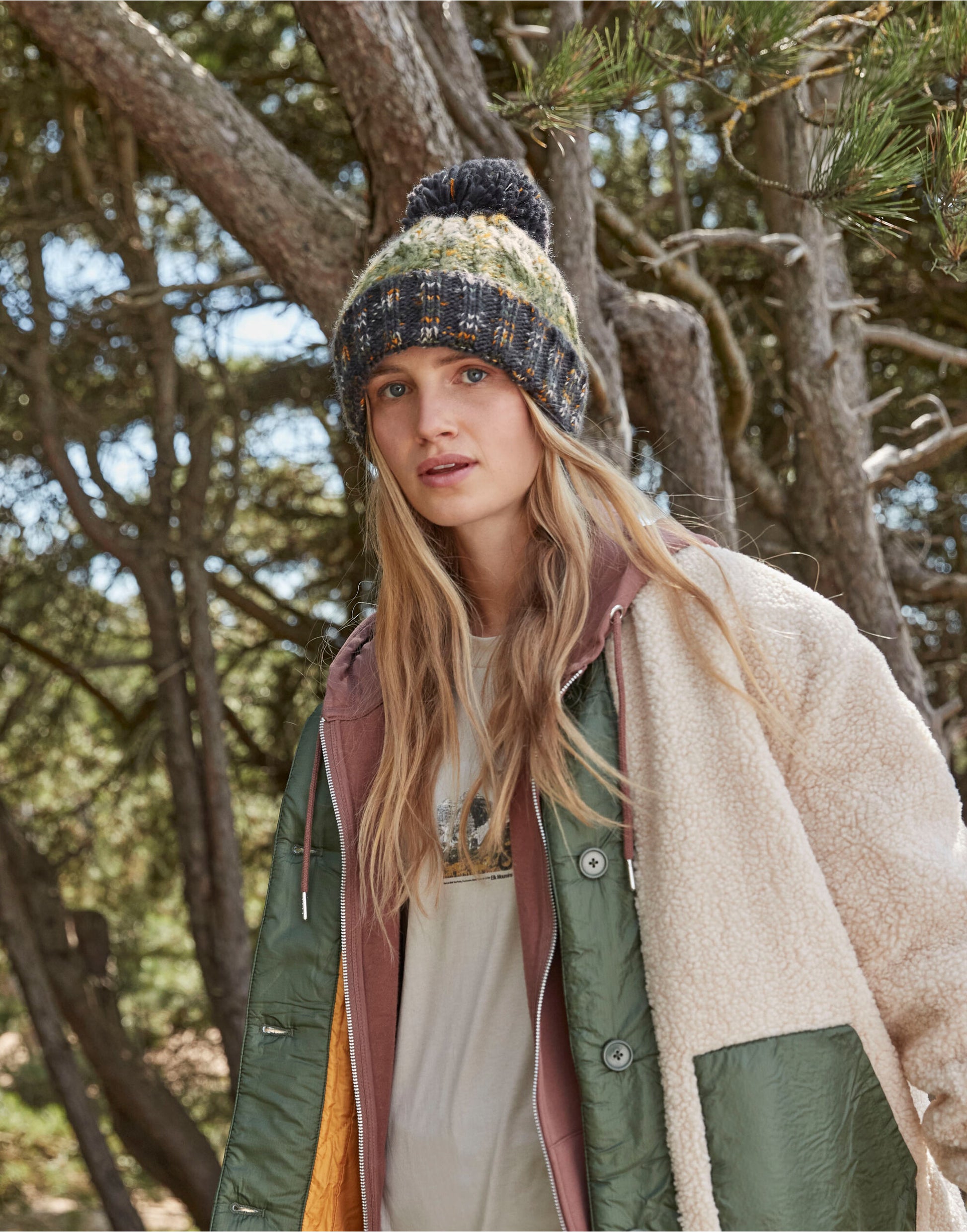 Corkscrew Pom Pom Beanie