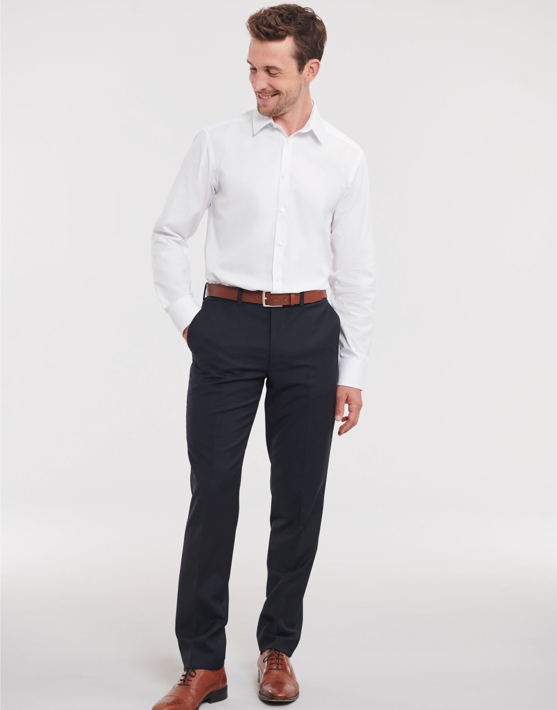 Men's L/Sleeve Herringbone Shirt