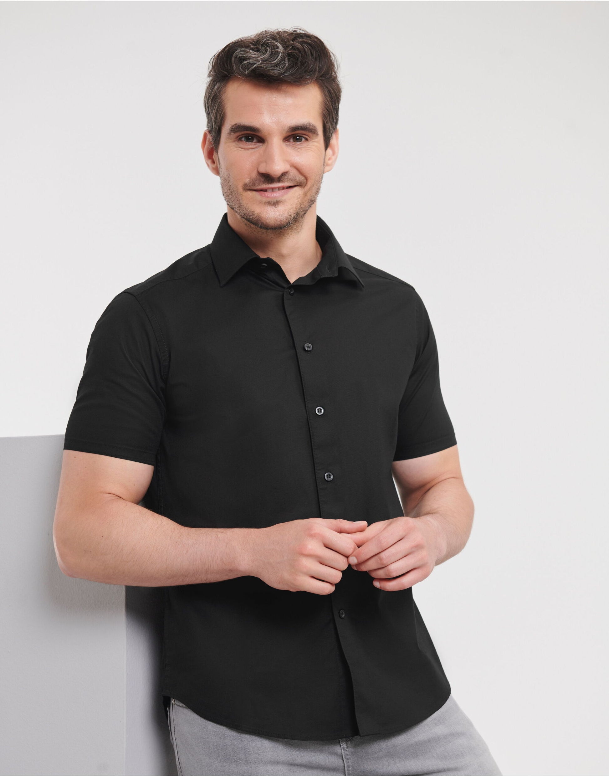 Men's S/Sleeve Fitted Stretch Shirt