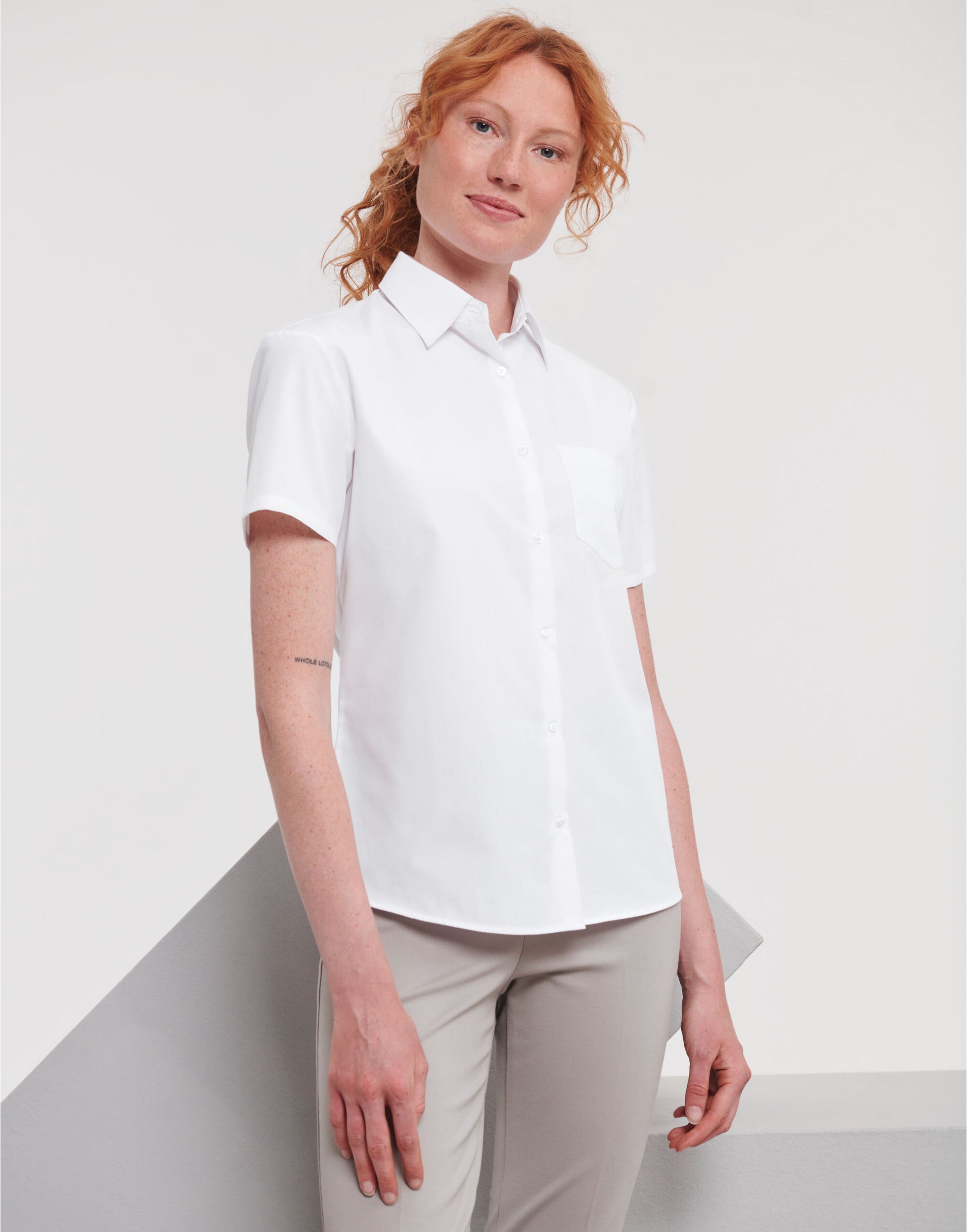 Ladies' S/Sleeve Polycotton Shirt