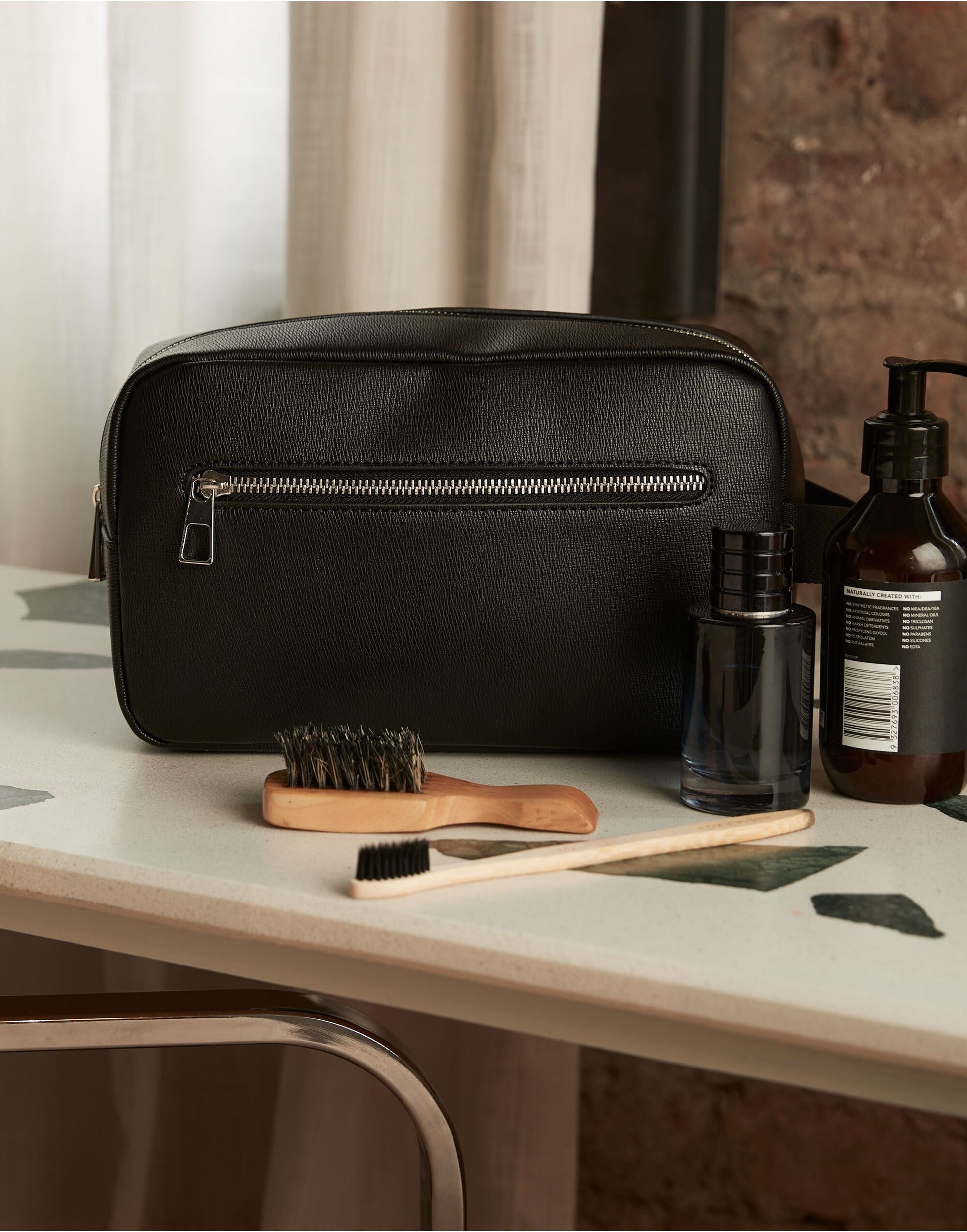 Tailored Luxe PU Wash Bag   
