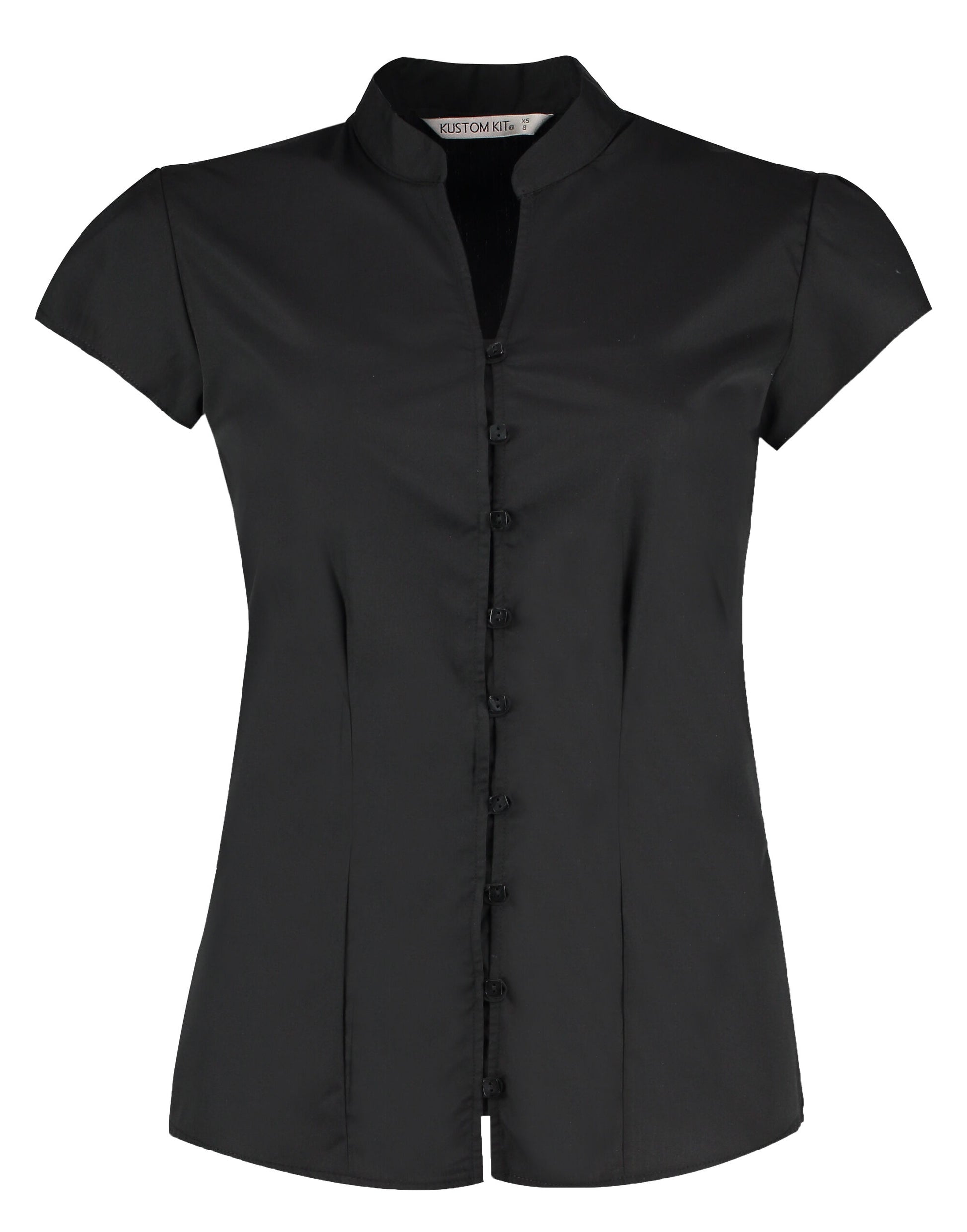 Tailored Fit Mandarin Collar Blouse 